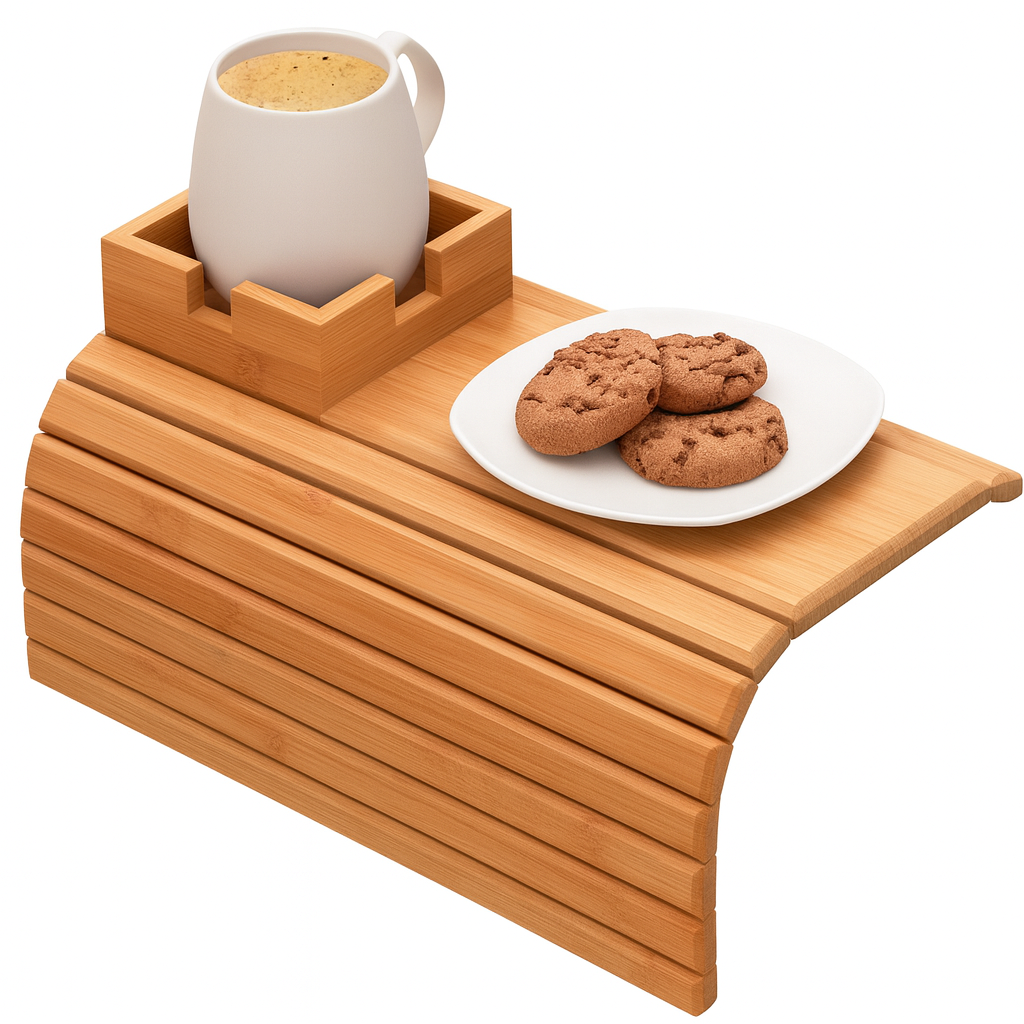 竹製折りたたみソファトレイ