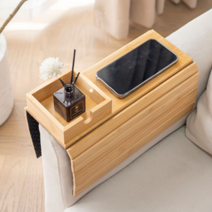 竹製折りたたみソファトレイ